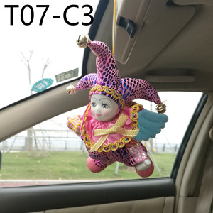 包邮小汽车轿车内挂件吊饰品带翅膀缘分天使新颖创意流行欧式娃娃
