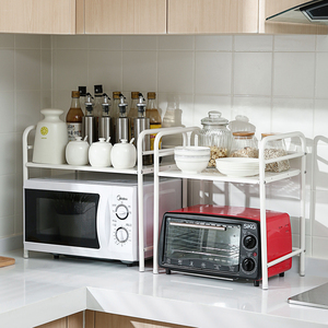 居家家厨房置物架家用台面调料架多层收纳用品微波炉双层烤箱架子