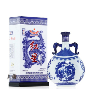 北京红星二锅头珍品蓝花瓷（青花瓷）52度750ml单瓶清香型白酒