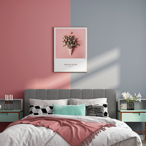 北欧纯色红色灰色墙纸卧室客厅背景墙无纺布壁纸粉色嫣红浅灰亮灰