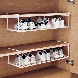 鞋子收纳架鞋柜分层隔板省空间简易铁艺下挂鞋托架可折叠放鞋神器