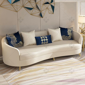北欧轻奢弧形沙发客厅现代简约设计师小户型组合科技布艺沙发定制