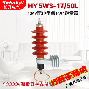 HY5WS-17/50L带脱离器支架HY5WS-17/45L高压氧化锌避雷器10KV