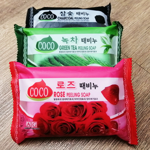韩国玫瑰绿茶木炭皂去灰皂正品 肥皂植物搓泥沐浴洗澡香皂