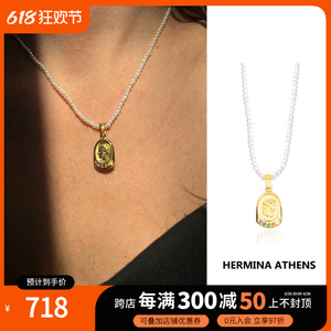 【清仓】希腊HERMINA ATHENS健康女神硬币珍珠串SAVI同款复古项链