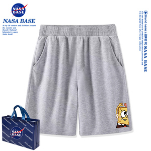 NASA BASE海绵宝宝男童休闲裤短裤2024新款夏女孩纯棉裤子儿童套