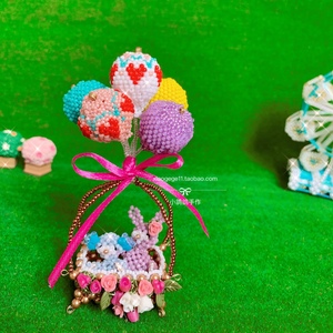 diy串珠材料包 热气球花篮兔子小熊材料包 日本米珠 含手工花朵