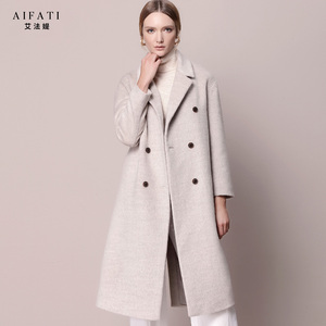 2024冬季新款高端羊驼绒大衣女士双排扣阿尔巴卡长款保暖毛呢外套