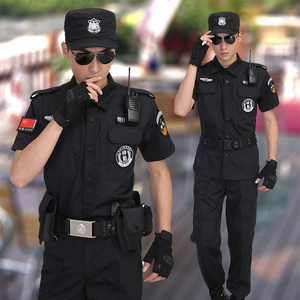511黑色特勤保安短袖工作服夏季套装作训练服标志腰带帽子鞋裤T恤