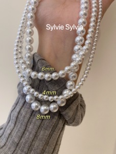 正圆强光冷白澳白色珍珠项链叠戴夏季简约纯银高级感气质锁骨链女