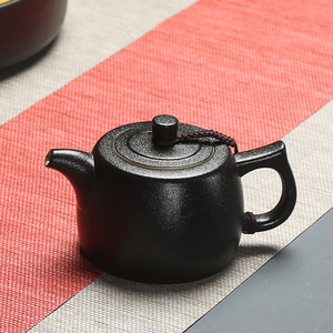 恬静  日式茶壶陶瓷台湾黑陶茶具功夫茶具半手工茶具泡茶壶套装