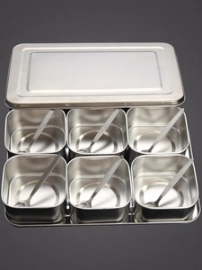 加厚用品用饭店盒商用调料调味罐组合装方形厨房多味酒店不锈钢耐