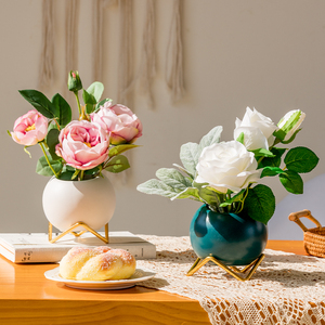 高档桌摆装饰花客厅花瓶插花摆件假花仿真花摆设卧室桌面干花绿植