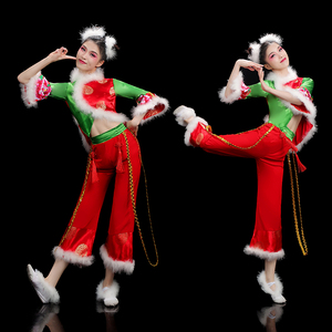 东北打鼓秧歌服演出服新款冬季古典舞中国风安徽花鼓灯舞蹈服装女