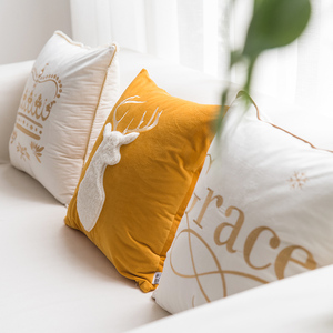 抱枕套不含芯黄色系北欧风沙发靠背客厅正方形靠垫床头布艺欧式