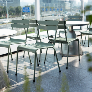餐椅家用现代简约铁艺靠背椅子洽谈商用椅户外咖啡厅奶茶店桌椅