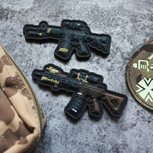 正版Q版武器魔术贴PVC硅胶章 CLOT 727士气章战术包贴HK416臂章贴