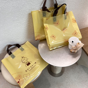 秋冬新款可爱熊服装店手提袋子印logo女童装衣服塑料袋订制包装袋