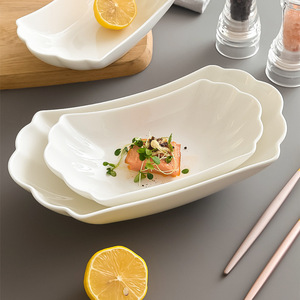鱼盘高档家用中式龙舟鱼盘椭圆形创意个性陶瓷菜盘高颜值蒸鱼餐盘