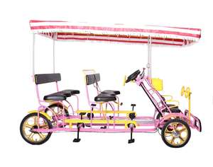 奥威特景区旅游双人四人自行车四轮观光出租旅游车扫码脚踏亲子车