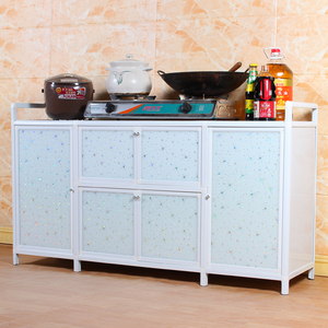 简易组装厨房柜子碗柜铝合金橱柜多功能储物柜收纳柜餐边柜茶水柜