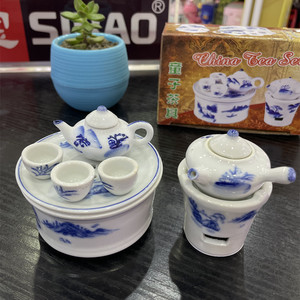 瓷都潮州陶瓷儿童茶具玩具套装青花带炉小巧雅诚工夫茶中式整套