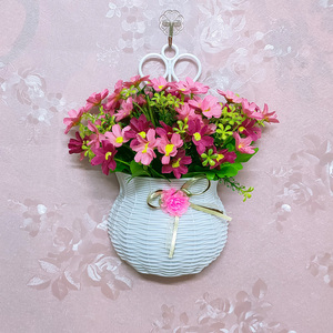 室内客厅墙壁挂件假花婚庆装饰房间墙面摆设仿真植物花草藤条绢花