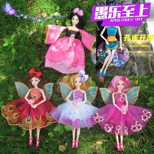 30厘米娃娃衣服中国古装娃娃蝴蝶仙子古代仙女带翅膀洋娃娃玩具