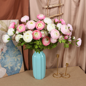 洋牡丹大花朵茶苞仿真花高品质绢布客厅餐桌摆件花艺轻奢装饰假花