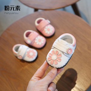 春季女童婴儿鞋软底学步3-6-8个月0一1岁真皮女宝宝鞋子春秋不掉9