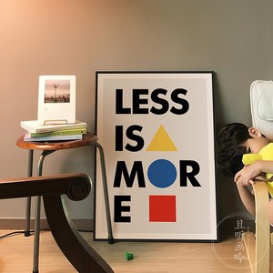less is more 极简字母艺术海报装饰画北欧ins创意挂画直播间壁画