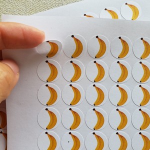 香蕉贴纸 1.5㎝ 水果贴画 小贴贴 幼儿园 儿童 banana stickers