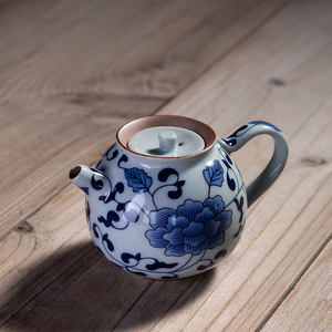 复古青花瓷泡茶壶家用茶杯日式功夫茶具套装陶瓷盖碗茶洗茶叶罐