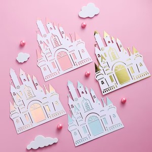 纸片城堡蛋糕装饰插件网红生日蛋糕卡通公主玩具烘焙装扮配件插牌