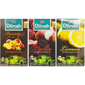 斯里兰卡进口迪尔玛柠檬/荔枝/五种红茶调味茶40g袋泡茶包临期价