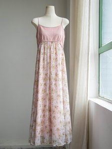 牧之art《半夏》粉色仙女吊带连衣裙套装夏季女宽松外披2415+2365