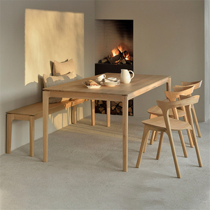 不弄北欧实木餐桌椅组合家用饭桌小户型现代简约白橡木长方形桌子
