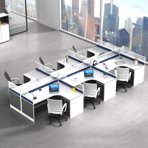 办公家具职员桌组合4/6人办公桌四人屏风工作位卡座隔断员工桌椅
