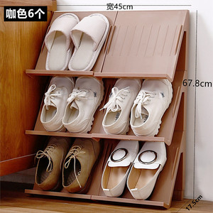日式简约经济型塑料鞋架创意家用省空间多层可叠加竖立体简易鞋架