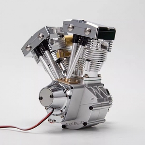 v2发动机内燃微型迷你哈雷铲头汽油甲醇引擎模型燃油可发动送礼物