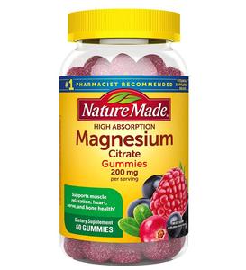 美国Nature Made柠檬酸镁软糖Magnesium200mg肌肉松弛情绪骨骼60