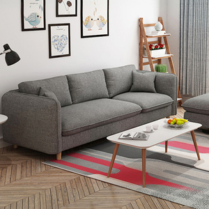 意式极简棉麻布艺沙发客厅小户型现代简约北欧直排双三人位出租房