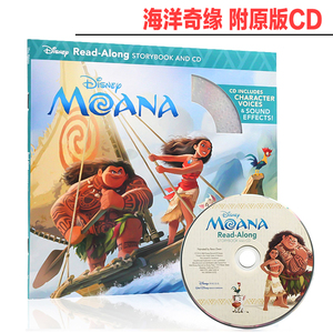 预售 英文原版书绘本 海洋奇缘 莫安娜 迪士尼 独立阅读系列 moana Read-along(书+CD) 3-6岁阅读学习英语故事正版图画书