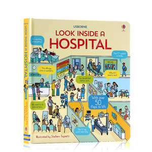 英文原版正版 Usborne出品 看里面系列 医院 Look Inside a Hospital 翻翻纸板书 儿童科普 百科绘本 亲子共读