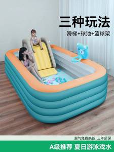 儿童气垫玩具池充气海洋球池家用宝宝婴儿玩具可咬室内围栏波波池