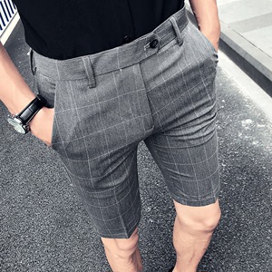 夏季西装短裤男五分裤潮流韩版修身裤子2018潮男帅气休闲小西裤