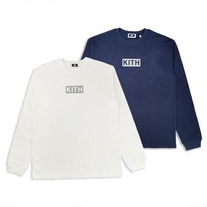 【官网正品】KITH 3M反光box logo纯棉针织长袖T恤男圆领潮牌卫衣