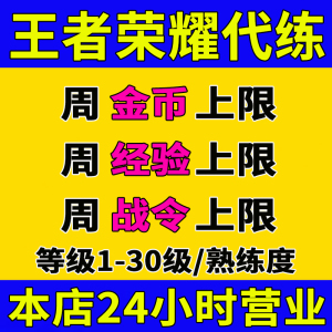 王者荣耀代练金币周上限刷等级经验战令任务铭文碎片打英雄熟练度