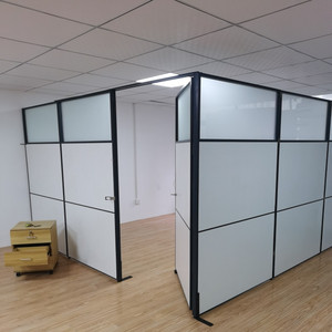 办公室屏风隔断工厂车间简易可拆卸遮档板玻璃隔断墙移动折叠屏风