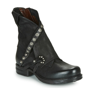 AS98女鞋子秋冬靴子个性粗跟短筒靴黑色意大利品牌原装正品欧洲产